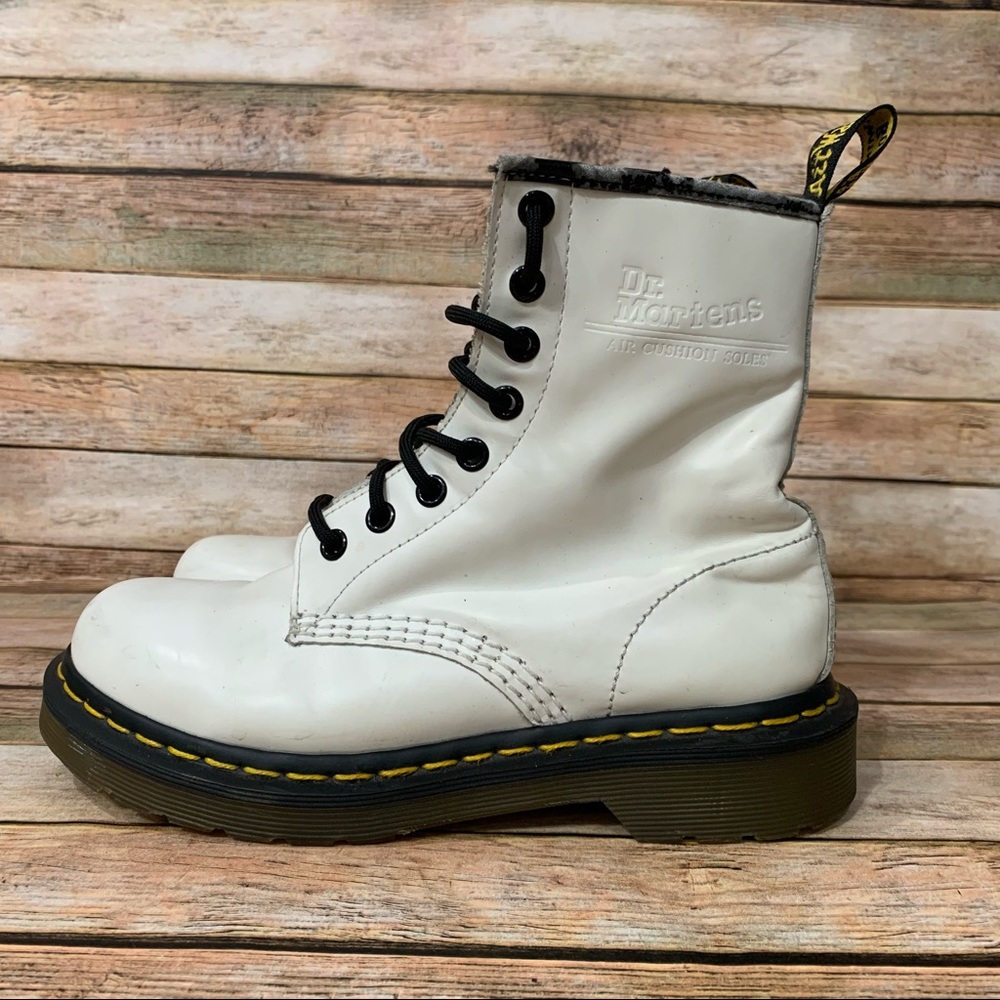 Dr. Martens White Smooth Leather Boots